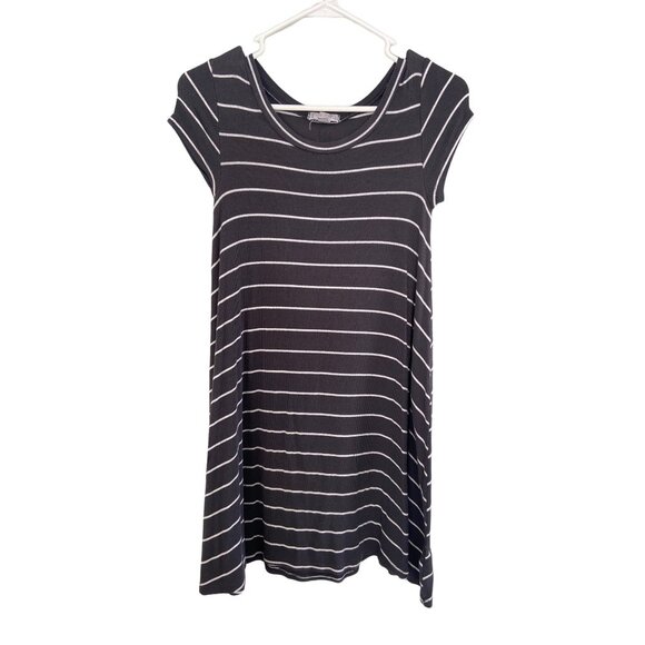 Billabong Womens XS Stripe Gray Tshirt Dress Extra Small Spring Summer - Picture 1 of 4